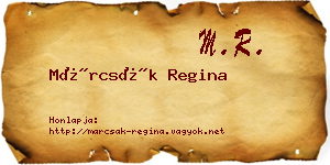Márcsák Regina névjegykártya